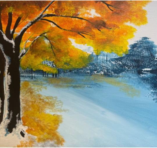 images Autumn Nature Acrilic paiting